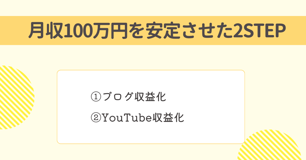 家事育児に追われていた私が月収100万円を安定させた2STEP