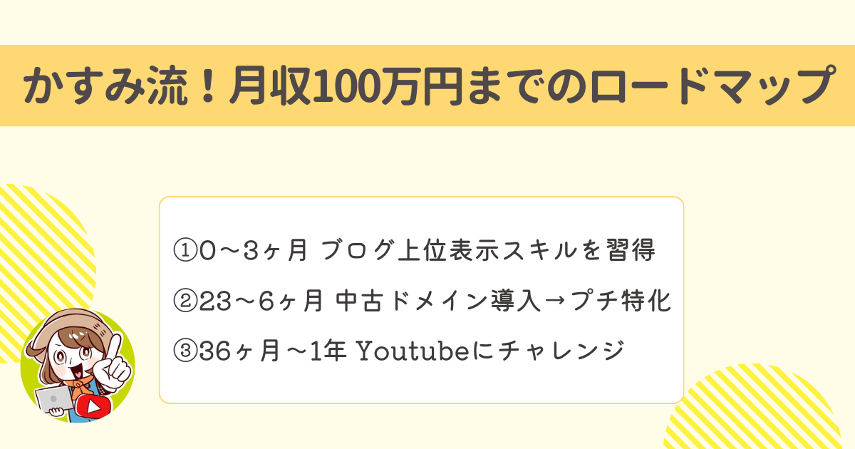 かすみ流!月収100万円までのロードマップ